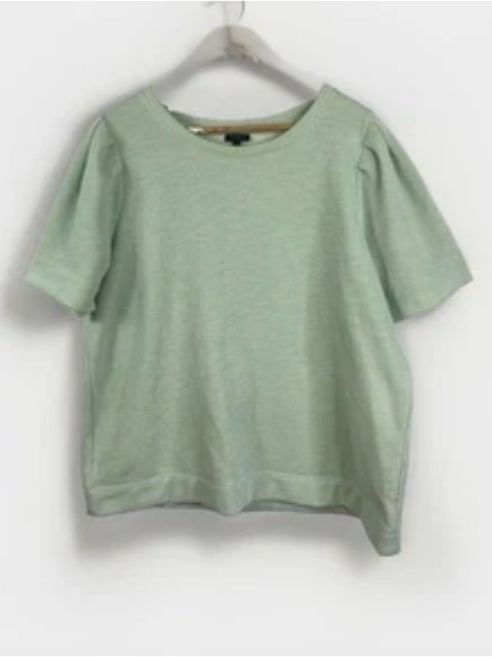 Talbots Plus Short Puff Sleeve Sweatshirt Top Women’s 2X Mint Green Feminine